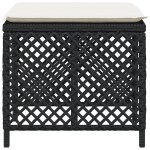 vidaXL Scaune de grădină cu perne, 4 buc. negru 41x41x36 cm poliratan vidaXL Scaune de grădină cu perne, 4 buc. negru 41x41x36 cm poliratan