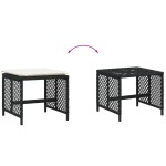 vidaXL Scaune de grădină cu perne, 4 buc. negru 41x41x36 cm poliratan vidaXL Scaune de grădină cu perne, 4 buc. negru 41x41x36 cm poliratan