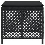 vidaXL Scaune de grădină cu perne, 4 buc. negru 41x41x36 cm poliratan vidaXL Scaune de grădină cu perne, 4 buc. negru 41x41x36 cm poliratan