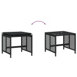 vidaXL Scaune de grădină cu perne, 4 buc. negru 41x41x36 cm poliratan vidaXL Scaune de grădină cu perne, 4 buc. negru 41x41x36 cm poliratan