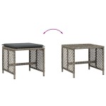 vidaXL Scaune de grădină cu perne, 4 buc. gri 41x41x36 cm poliratan vidaXL Scaune de grădină cu perne, 4 buc. gri 41x41x36 cm poliratan
