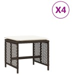 vidaXL Scaune de grădină cu perne, 4 buc., maro 41x41x36 cm poliratan