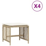 vidaXL Scaune de grădină cu perne, 4 buc., bej, 41x41x36 cm, poliratan vidaXL Scaune de grădină cu perne, 4 buc., bej, 41x41x36 cm, poliratan