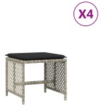 vidaXL Scaune de grădină cu perne, 4 buc. gri deschis poliratan vidaXL Scaune de grădină cu perne, 4 buc. gri deschis poliratan
