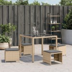vidaXL Scaune de grădină cu perne 4 buc. mix bej 41x41x36 cm poliratan vidaXL Scaune de grădină cu perne 4 buc. mix bej 41x41x36 cm poliratan