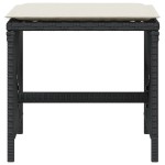 vidaXL Scaune de grădină cu perne, 4 buc. negru 41x41x36 cm poliratan vidaXL Scaune de grădină cu perne, 4 buc. negru 41x41x36 cm poliratan