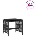 vidaXL Scaune de grădină cu perne, 4 buc. negru 41x41x36 cm poliratan vidaXL Scaune de grădină cu perne, 4 buc. negru 41x41x36 cm poliratan