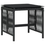 vidaXL Scaune de grădină cu perne, 4 buc. negru 41x41x36 cm poliratan vidaXL Scaune de grădină cu perne, 4 buc. negru 41x41x36 cm poliratan