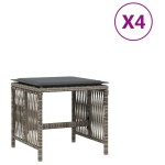 vidaXL Scaune de grădină cu perne, 4 buc. gri 41x41x36 cm poliratan vidaXL Scaune de grădină cu perne, 4 buc. gri 41x41x36 cm poliratan