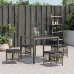 vidaXL Scaune de grădină cu perne, 4 buc. gri 41x41x36 cm poliratan vidaXL Scaune de grădină cu perne, 4 buc. gri 41x41x36 cm poliratan