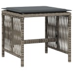 vidaXL Scaune de grădină cu perne, 4 buc. gri 41x41x36 cm poliratan vidaXL Scaune de grădină cu perne, 4 buc. gri 41x41x36 cm poliratan