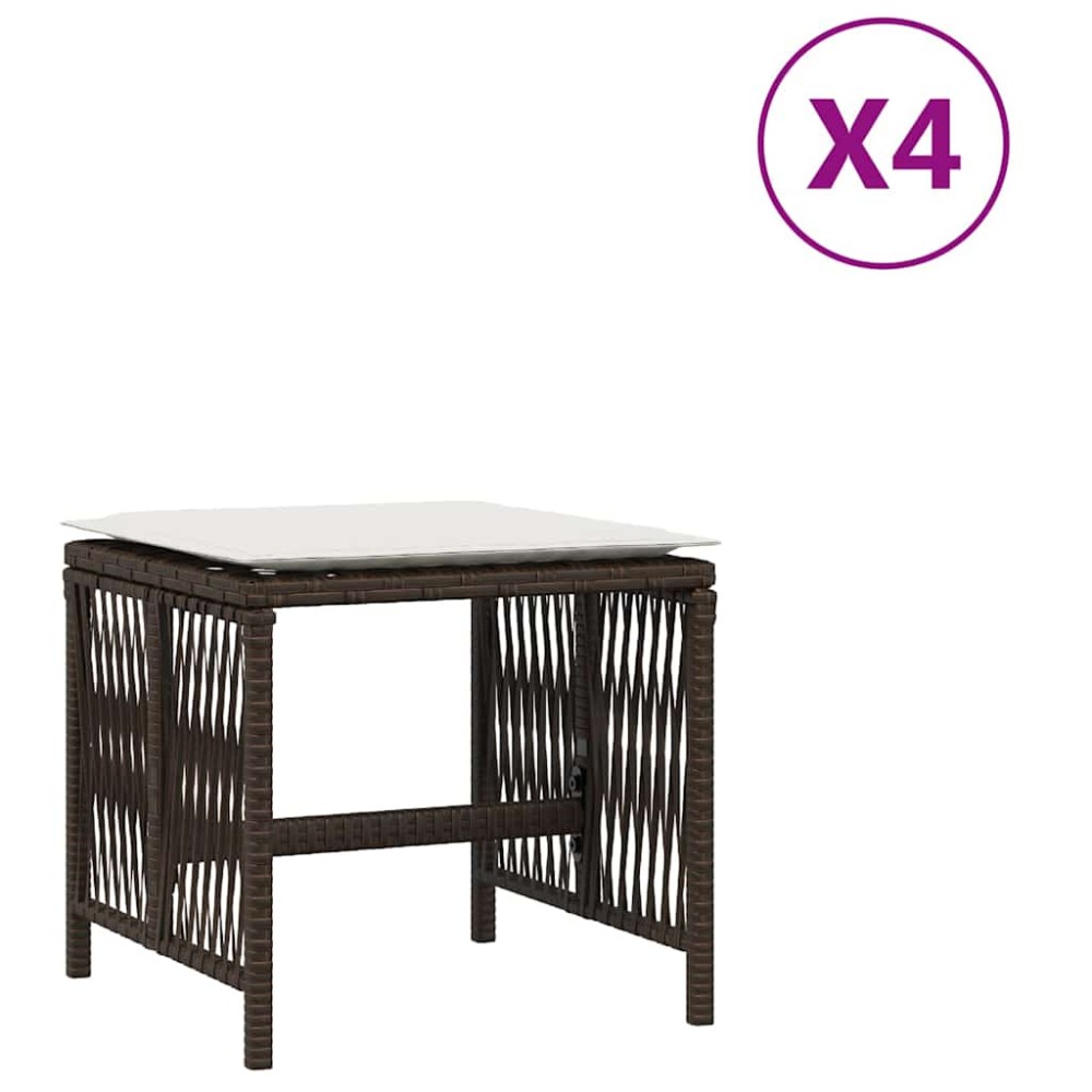 vidaXL Scaune de grădină cu perne, 4 buc., maro 41x41x36 cm poliratan