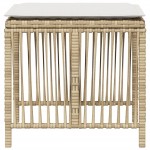 vidaXL Scaune de grădină cu perne, 4 buc., bej, 41x41x36 cm, poliratan vidaXL Scaune de grădină cu perne, 4 buc., bej, 41x41x36 cm, poliratan