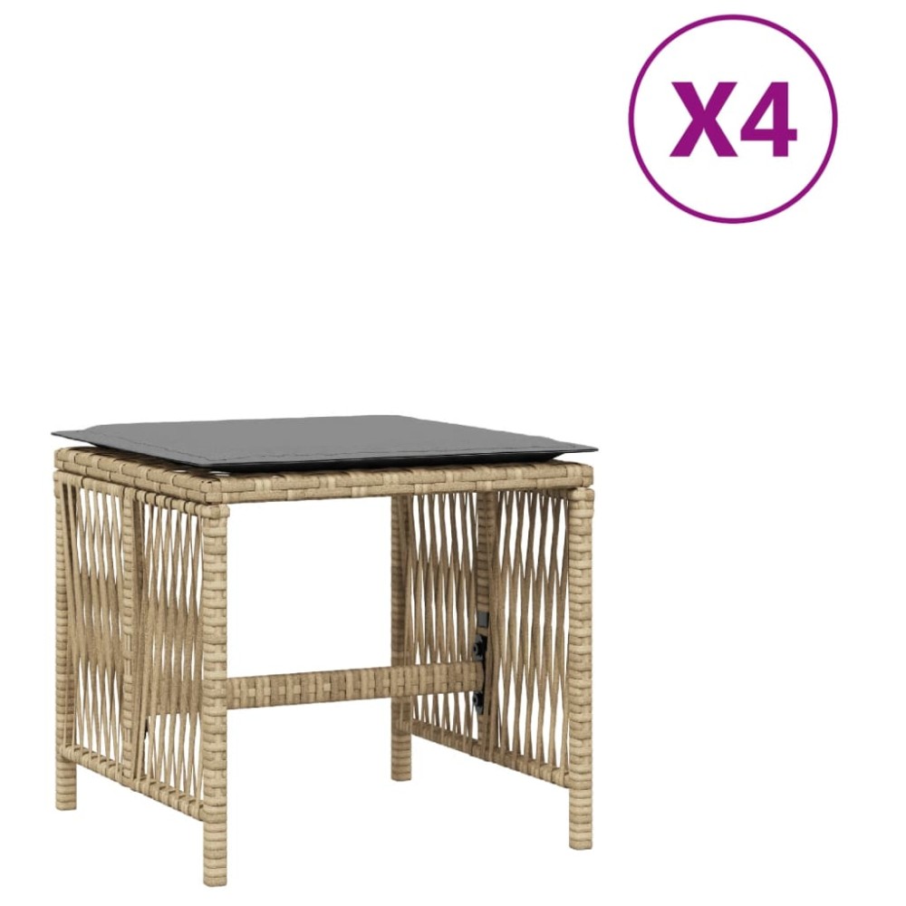 vidaXL Scaune de grădină cu perne 4 buc. mix bej 41x41x36 cm poliratan