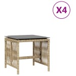 vidaXL Scaune de grădină cu perne 4 buc. mix bej 41x41x36 cm poliratan vidaXL Scaune de grădină cu perne 4 buc. mix bej 41x41x36 cm poliratan