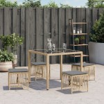 vidaXL Scaune de grădină cu perne 4 buc. mix bej 41x41x36 cm poliratan vidaXL Scaune de grădină cu perne 4 buc. mix bej 41x41x36 cm poliratan