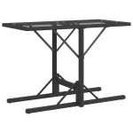 vidaXL Set bistro cu perne, 3 piese, negru, poliratan