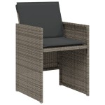 vidaXL Set bistro de grădină cu perne, 3 piese, gri, poliratan vidaXL Set bistro de grădină cu perne, 3 piese, gri, poliratan