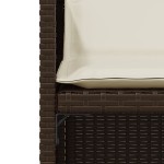 vidaXL Set bistro cu perne, 3 piese, maro, poliratan