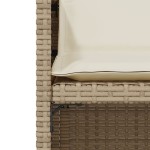 vidaXL Set bistro cu perne, 3 piese, bej, poliratan