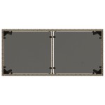 vidaXL Masă de grădină cu blat din sticlă gri, 115x54x74cm, poliratan
