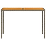 vidaXL Masă de grădină, blat lemn acacia, gri, 115x54x74 cm, poliratan