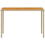 vidaXL Masă de grădină, blat din lemn acacia, 115x54x74 cm, poliratan