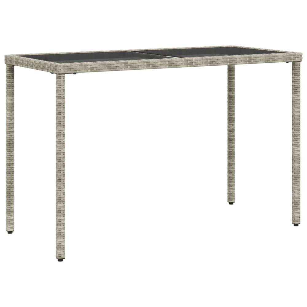 vidaXL Masă de grădină cu blat din sticlă gri deschis, 115x54x74 cm