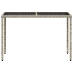 vidaXL Masă de grădină cu blat din sticlă gri deschis, 115x54x74 cm
