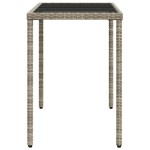 vidaXL Masă de grădină cu blat din sticlă gri deschis, 115x54x74 cm