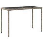 vidaXL Masă de grădină cu blat din sticlă gri deschis, 115x54x74 cm