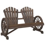 vidaXL Scaun Adirondack de grădină, 2 locuri, lemn masiv de brad vidaXL Scaun Adirondack de grădină, 2 locuri, lemn masiv de brad