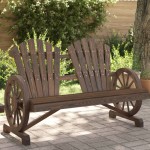 vidaXL Scaun Adirondack de grădină, 2 locuri, lemn masiv de brad vidaXL Scaun Adirondack de grădină, 2 locuri, lemn masiv de brad