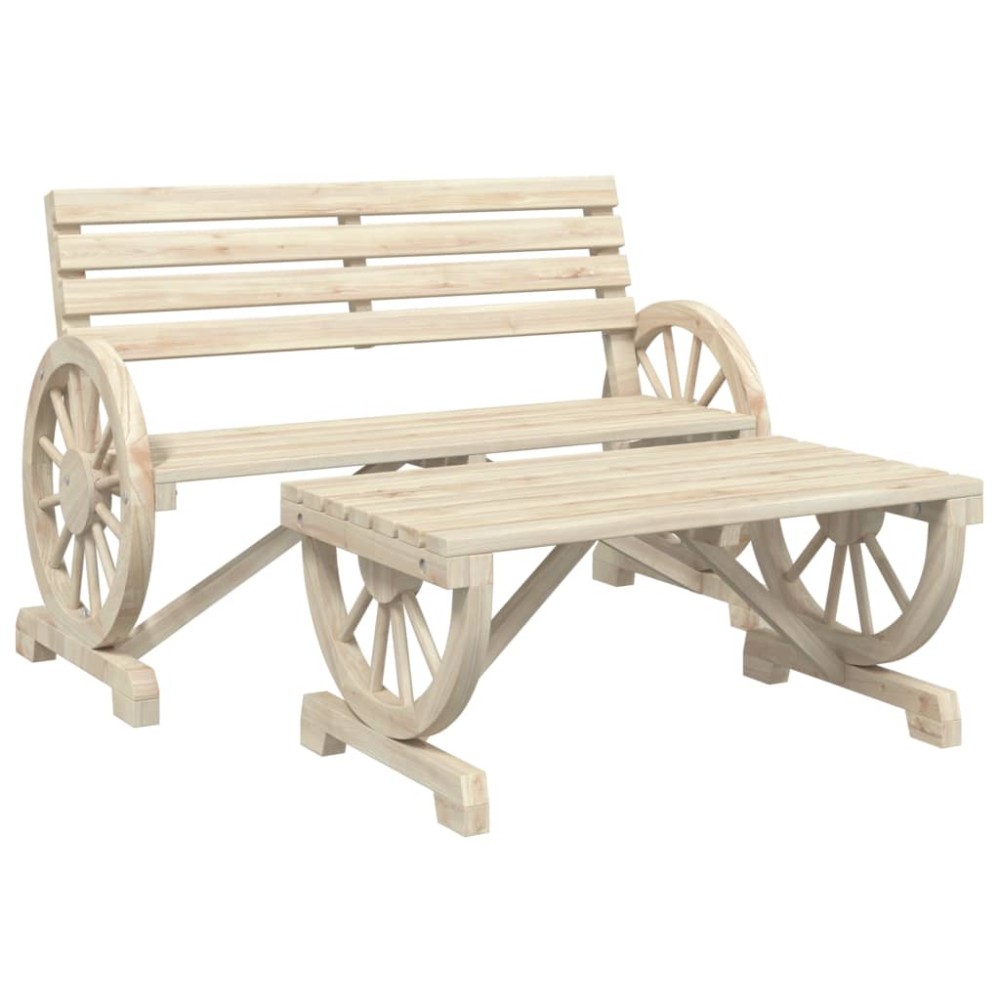 vidaXL Set mobilier de grădină, 2 piese, lemn masiv de brad
