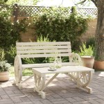 vidaXL Set mobilier de grădină, 2 piese, lemn masiv de brad vidaXL Set mobilier de grădină, 2 piese, lemn masiv de brad