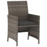vidaXL Set bistro de grădină cu perne, 3 piese, gri, poliratan vidaXL Set bistro de grădină cu perne, 3 piese, gri, poliratan