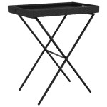 vidaXL Masă pliabilă cu tavă, negru, 65x40x75 cm, poliratan vidaXL Masă pliabilă cu tavă, negru, 65x40x75 cm, poliratan