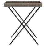 vidaXL Masă pliabilă cu tavă, gri, 65x40x75 cm, poliratan vidaXL Masă pliabilă cu tavă, gri, 65x40x75 cm, poliratan
