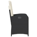 vidaXL Scaune de grădină rabatabile cu perne, 2 buc., negru, poliratan vidaXL Scaune de grădină rabatabile cu perne, 2 buc., negru, poliratan