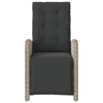 vidaXL Scaun de grădină rabarabil cu suport picioare,2 buc., poliratan