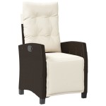 vidaXL Scaun de grădină rabatabil cu suport picioare,2 buc., poliratan