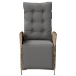 vidaXL Scaun de grădină rabatabil cu suport picioare mix bej poliratan