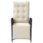 vidaXL Scaun de grădină rabatabil cu suport picioare,2 buc., poliratan