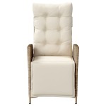 vidaXL Scaun de grădină rabatabil cu suport picioare,2 buc., poliratan