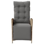 vidaXL Scaun de grădină rabatabil cu suport picioare,2 buc., poliratan