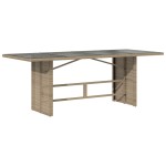vidaXL Masă de grădină cu blat din sticlă bej, 190x80x74 cm, poliratan vidaXL Masă de grădină cu blat din sticlă bej, 190x80x74 cm, poliratan