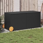 vidaXL Ladă depozitare de grădină cu roți, negru, 283 L, poliratan vidaXL Ladă depozitare de grădină cu roți, negru, 283 L, poliratan