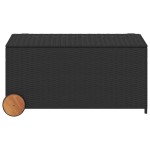vidaXL Ladă depozitare de grădină cu roți, negru, 190 L, poliratan vidaXL Ladă depozitare de grădină cu roți, negru, 190 L, poliratan