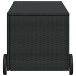 vidaXL Ladă depozitare de grădină cu roți, negru, 190 L, poliratan vidaXL Ladă depozitare de grădină cu roți, negru, 190 L, poliratan