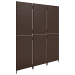 vidaXL Separator de cameră cu 3 panouri, maro, poliratan vidaXL Separator de cameră cu 3 panouri, maro, poliratan